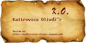 Kaltrovics Olivér névjegykártya